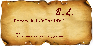 Bercsik László névjegykártya